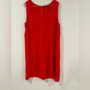 RENUAR Georgette Shift Dress  sleeveless size XL color red-orange
